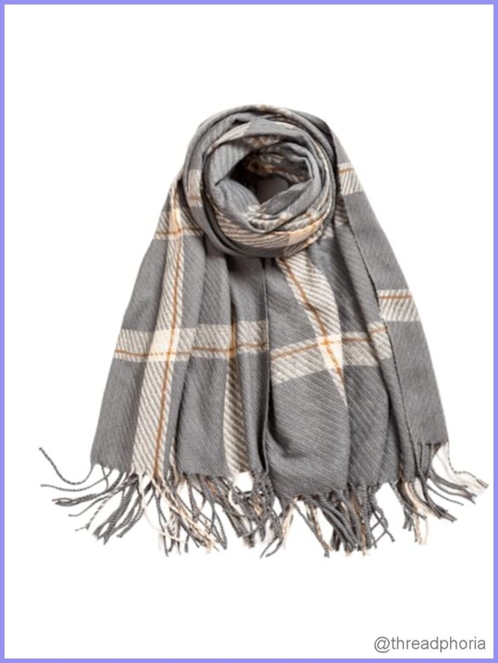 Women's Plaid Scarf Soft Cashmere Feel Shawl Wrap with Tassels Winter